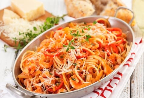 Pasta with Norwegian prawns and fennel