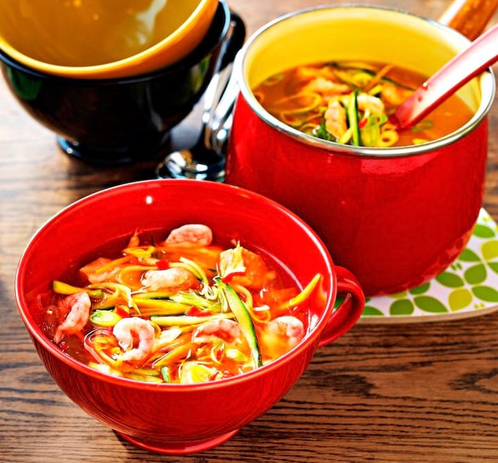 Lemongrass broth with Norwegian cod and prawns