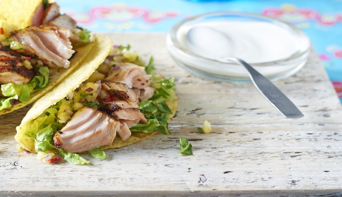 Cajun Norwegian Salmon Tacos with Mango Salsa