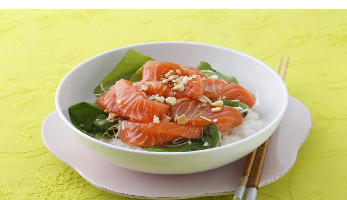 Norwegian Salmon with Chinese style rice salad 