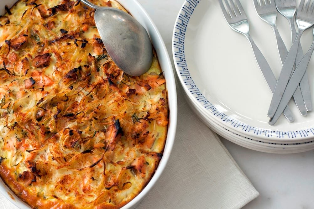 Seasonal Scandinavian Salmon Casserole