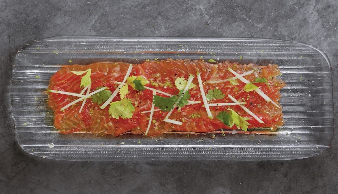 Marinated Norwegian Fjord Trout with Coriander, Lime, Celery and Apple Salad