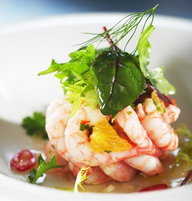 Prawns with orange and basil 