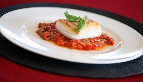 Norwegian haddock with peperonata
