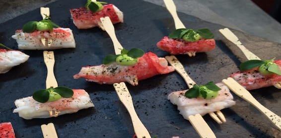 Norwegian King crab, lovage emulsion and onion ash