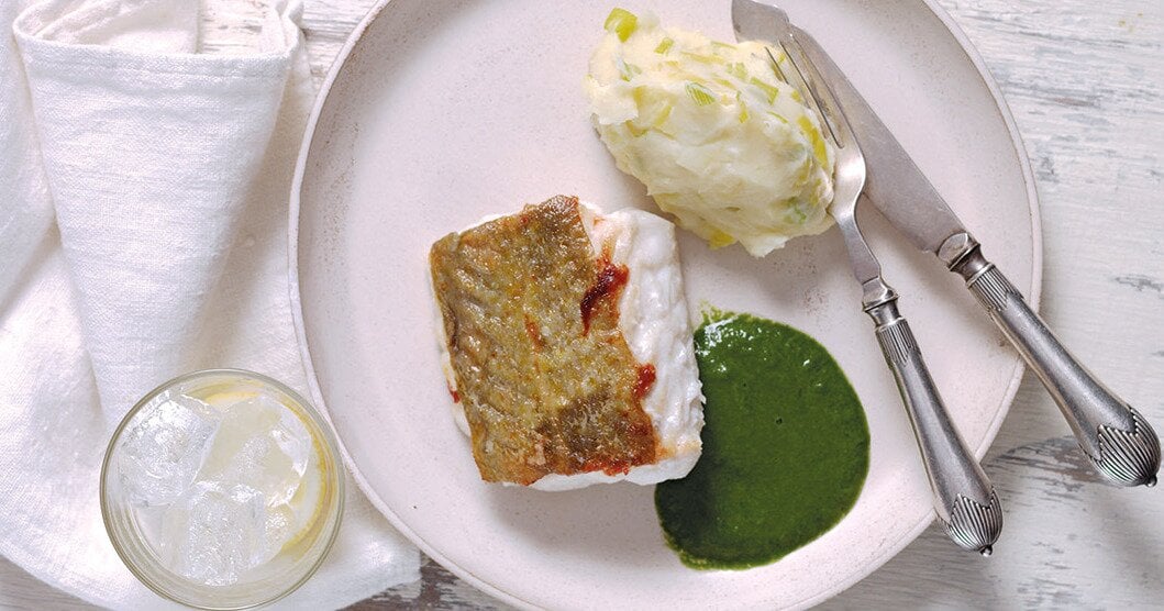 Recipe | Roast Norwegian Cod with Leek-Mash and Parsley Sauce | Seafood ...