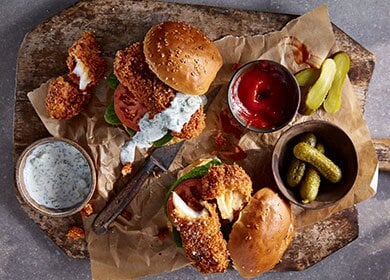 Spicy Cajun Fish Finger Brioche Roll