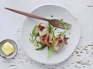 Pancetta wrapped cod