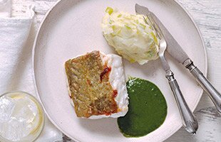 Roast Norwegian Cod with Leek-Mash and Parsley Sauce