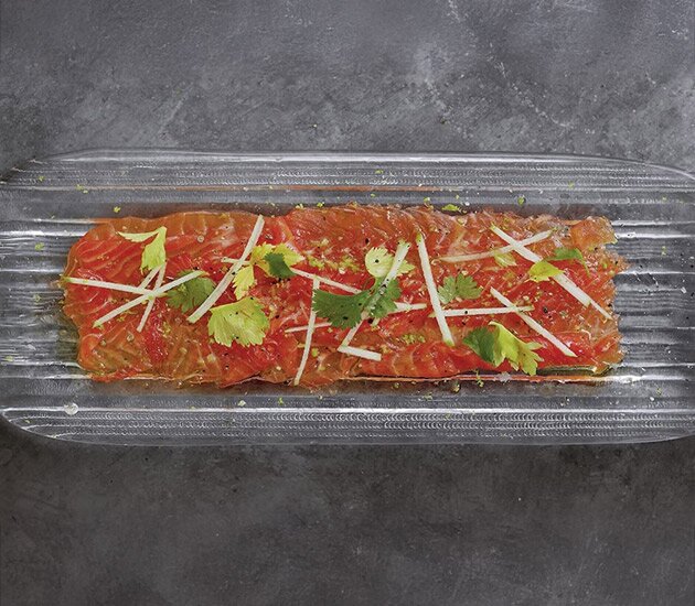 Marinated Norwegian Fjord Trout with Coriander, Lime, Celery and Apple Salad