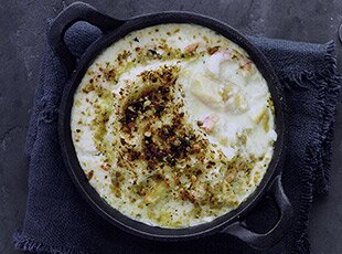 Smokey Norwegian Fish Pie with a Cheese and Parsley Crumb