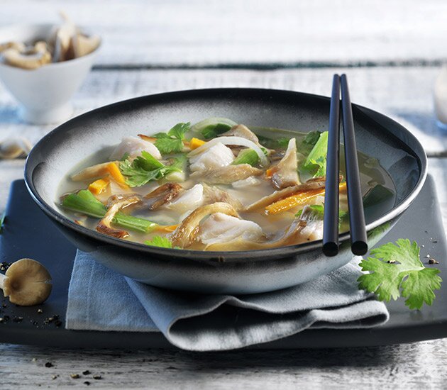Poached Haddock in Miso Broth