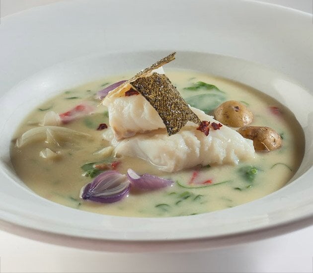 SKREI®, Roasted Pepper and Fennel Chowder