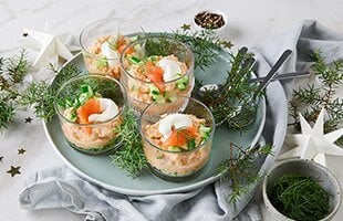 Norwegian smoked salmon mousse and cucumber