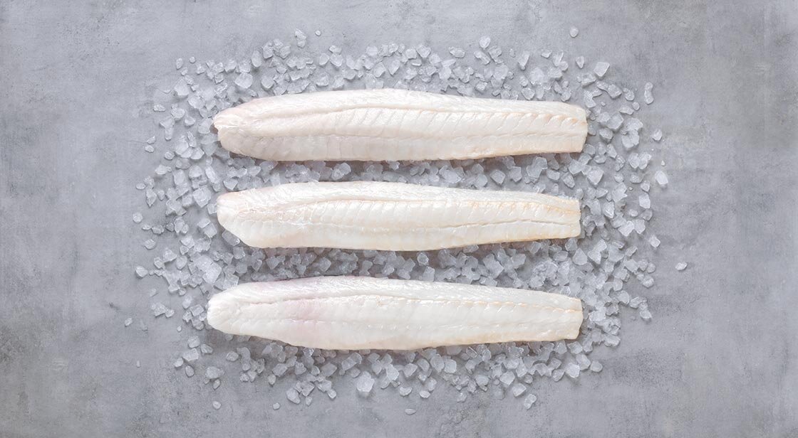 Norwegian skrei fillets on ice